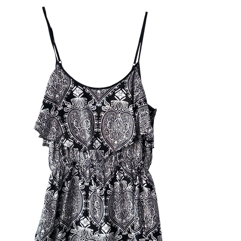 Angie Womens Sleeveless Jumpsuit Black Geometric Print - Picture 2 of 13